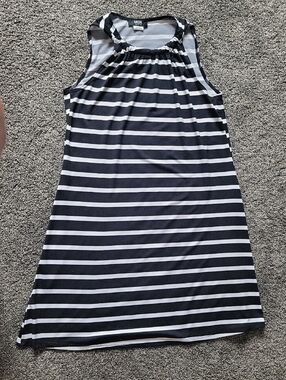 MSK Black & White Striped Sleeveless Shift Dress
